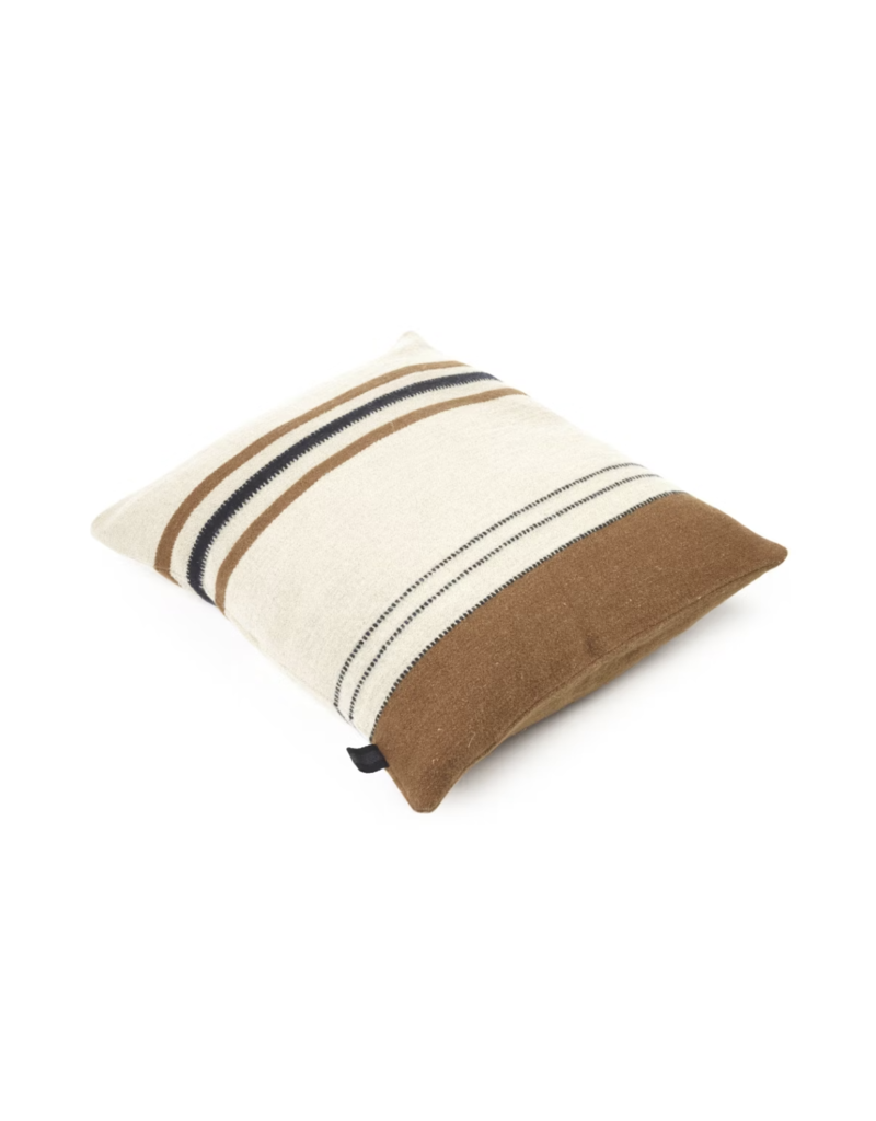 LIBECO LINEN FOUNDRY PILLOW COVER IN BEESWAX STRIPE