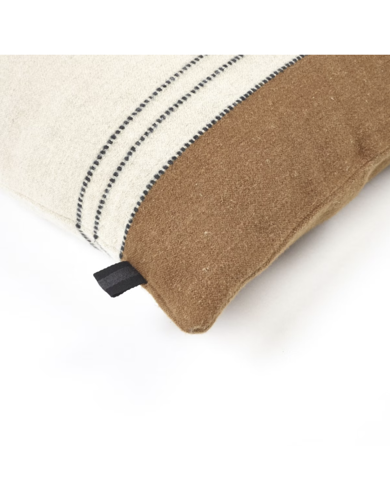 LIBECO LINEN FOUNDRY PILLOW COVER IN BEESWAX STRIPE