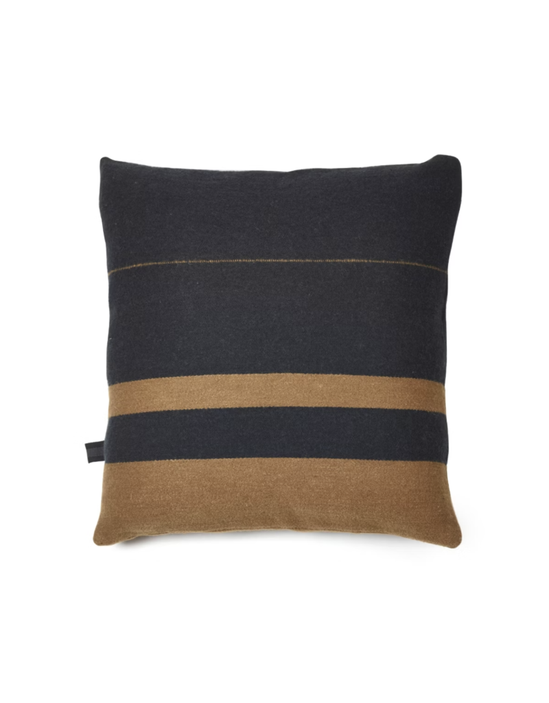 LIBECO LINEN OSCAR PILLOW COVER IN BLACK STRIPE