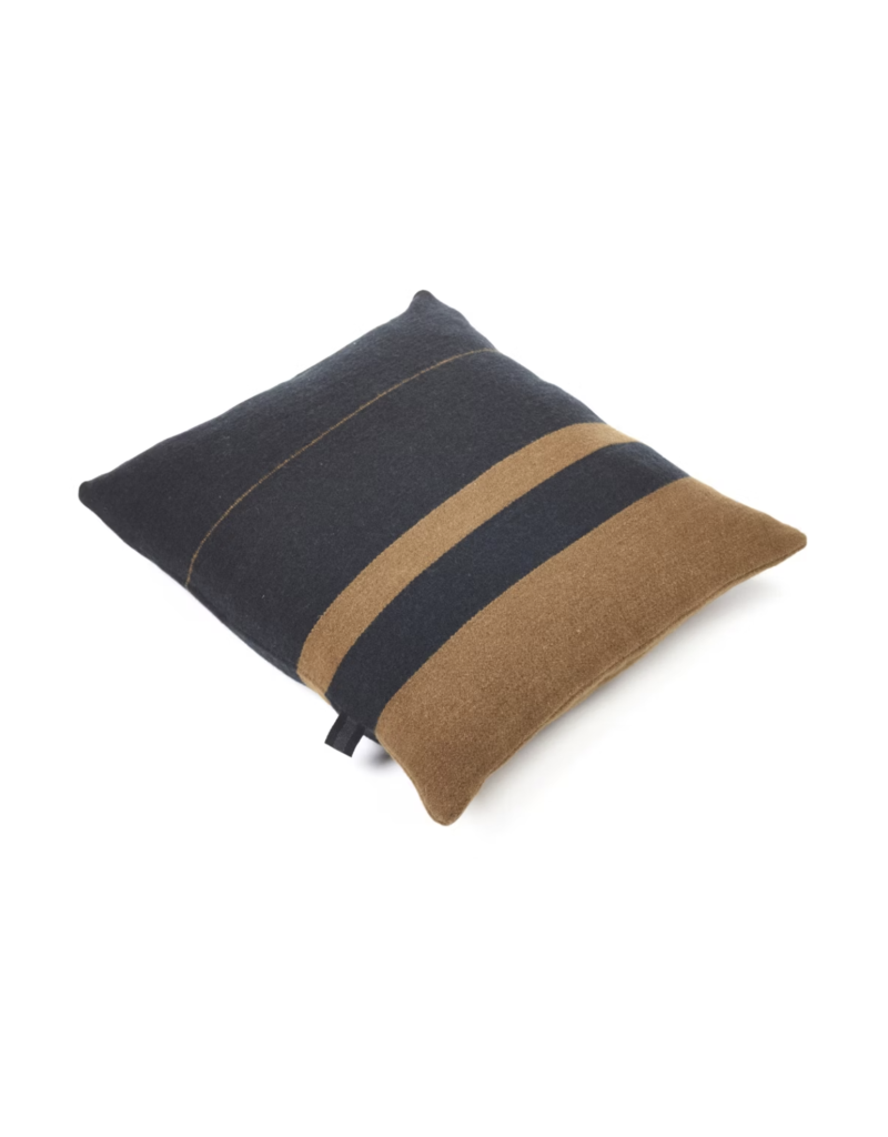 LIBECO LINEN OSCAR PILLOW COVER IN BLACK STRIPE