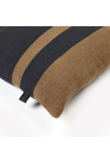 LIBECO LINEN OSCAR PILLOW COVER IN BLACK STRIPE