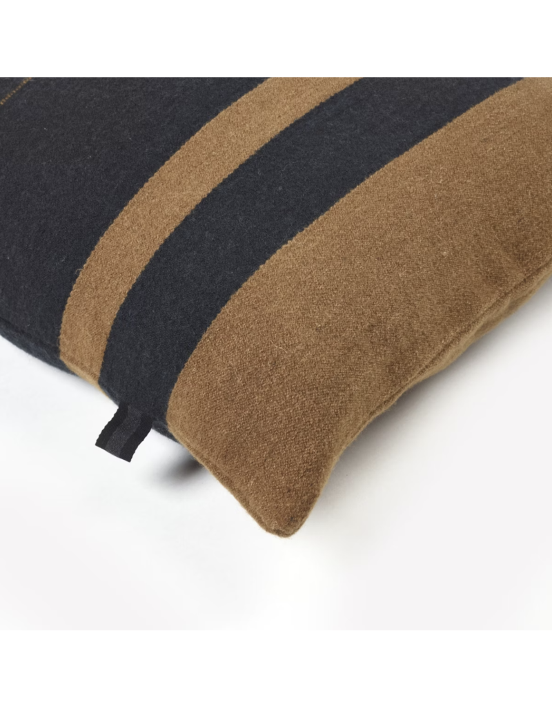 LIBECO LINEN OSCAR PILLOW COVER IN BLACK STRIPE