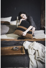 LIBECO LINEN OSCAR PILLOW COVER IN BLACK STRIPE