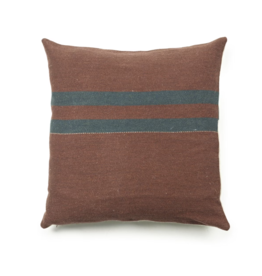 LIBECO LINEN JUNIPER PILLOW COVER IN LEATHER