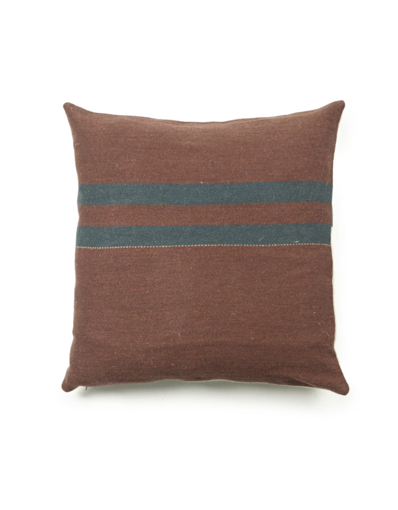 LIBECO LINEN JUNIPER PILLOW COVER IN LEATHER