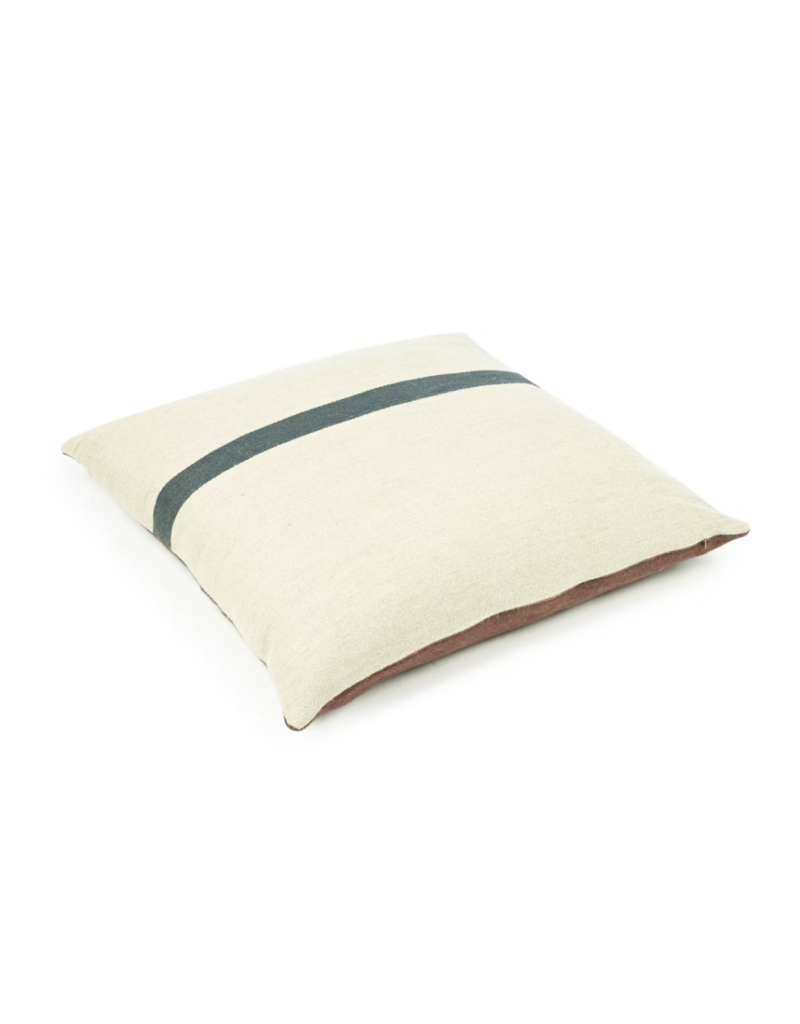 LIBECO LINEN JUNIPER PILLOW COVER IN LEATHER