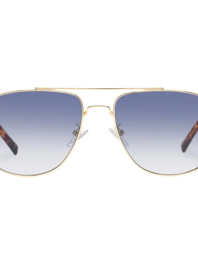 THE CHARMER SUNGLASSES IN BRIGHT GOLD + BLUE