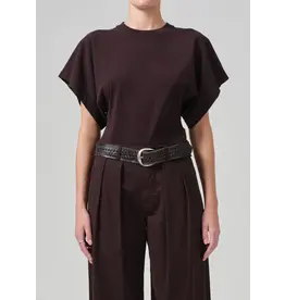 CITIZENS OF HUMANITY FIORA ORIGAMI TEE IN CLOVE