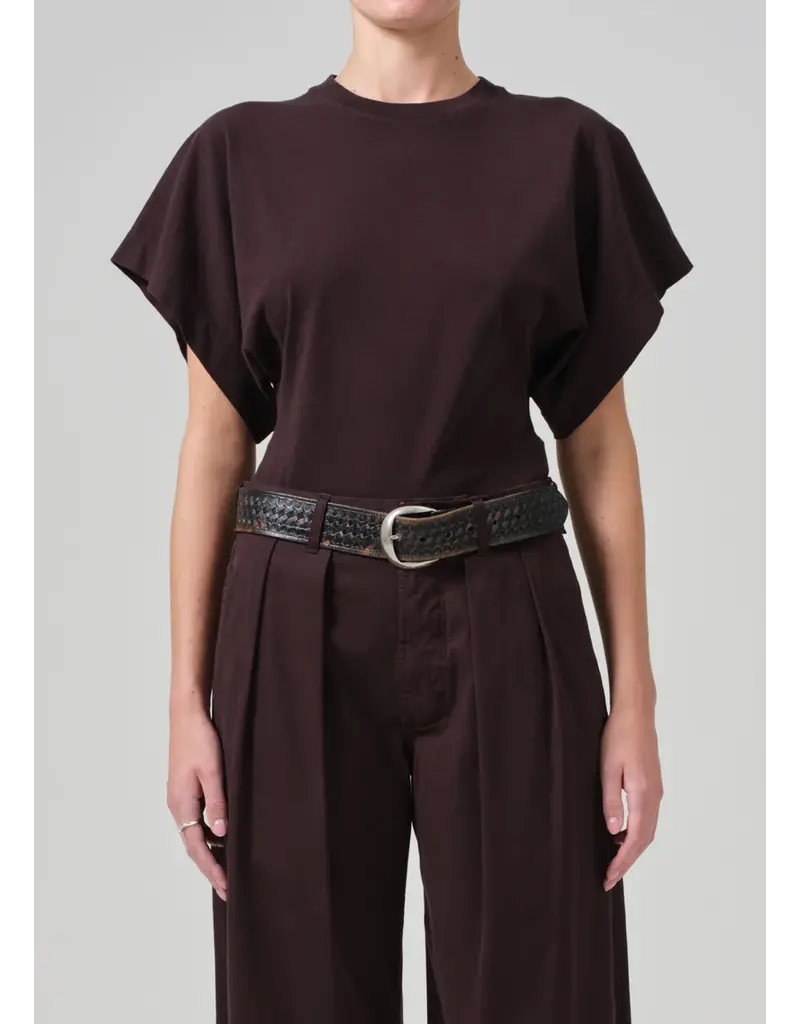 CITIZENS OF HUMANITY FIORA ORIGAMI TEE IN CLOVE
