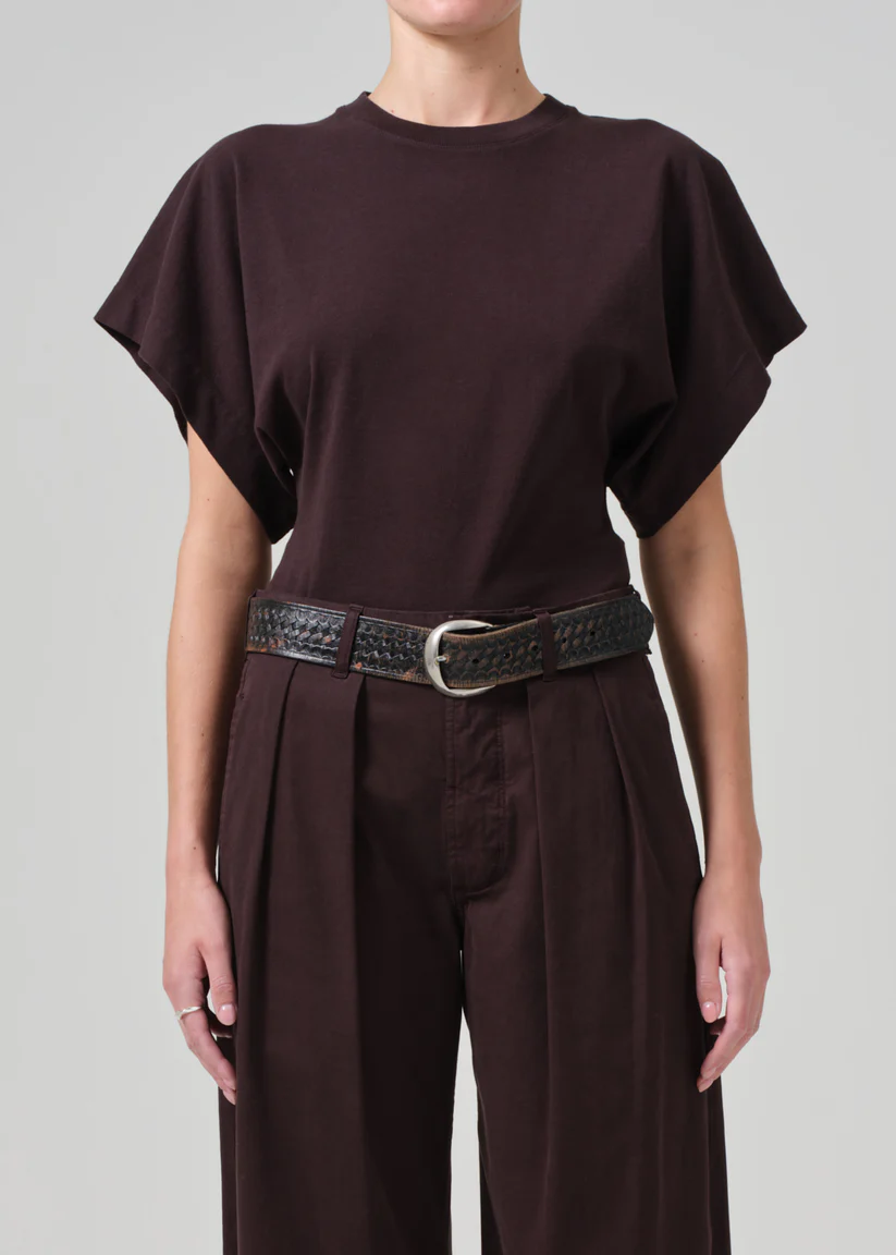 CITIZENS OF HUMANITY FIORA ORIGAMI TEE IN CLOVE