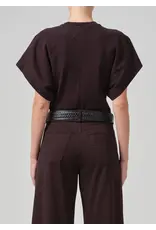 CITIZENS OF HUMANITY FIORA ORIGAMI TEE IN CLOVE
