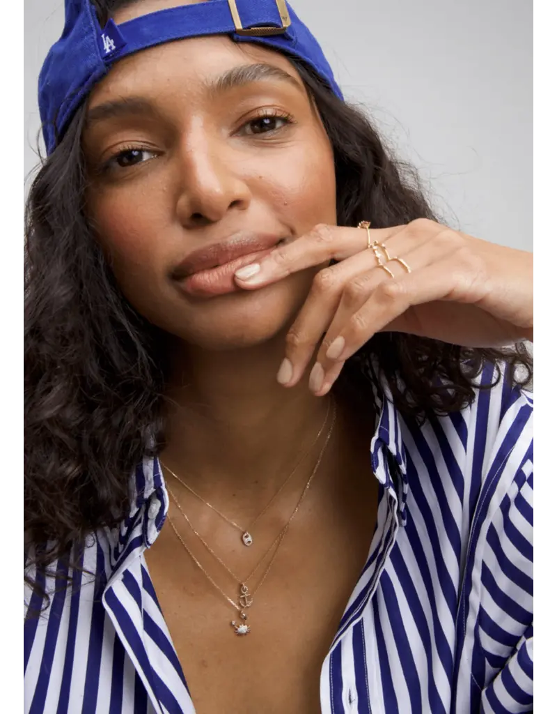 ADINA REYTER TINY PAVE MARINER NECKLACE