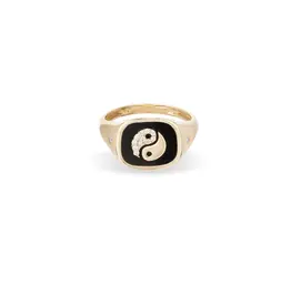 ADINA REYTER ZODIAC CERAMIC & DIAMOND GEMINI SIGNET RING