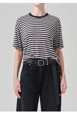 CITIZENS OF HUMANITY ELISABETTA RELAXED TEE IN NAVY STRIPE