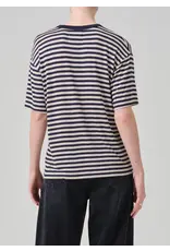 CITIZENS OF HUMANITY ELISABETTA RELAXED TEE IN NAVY STRIPE