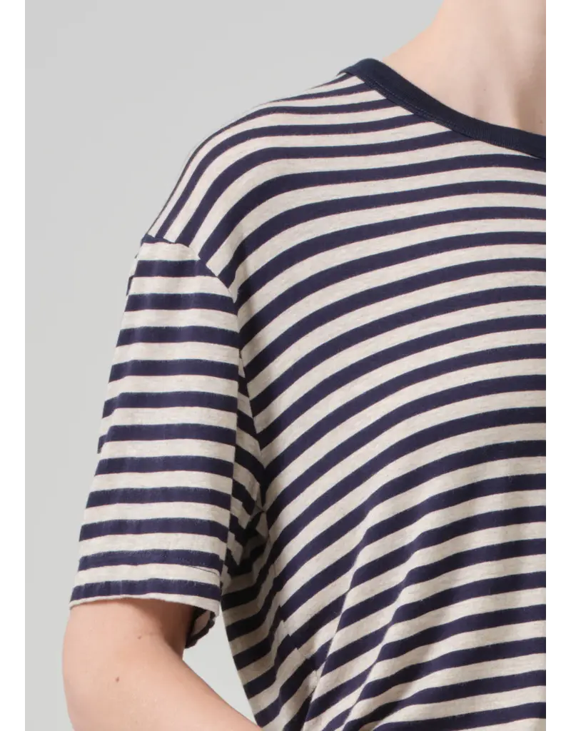 CITIZENS OF HUMANITY ELISABETTA RELAXED TEE IN NAVY STRIPE