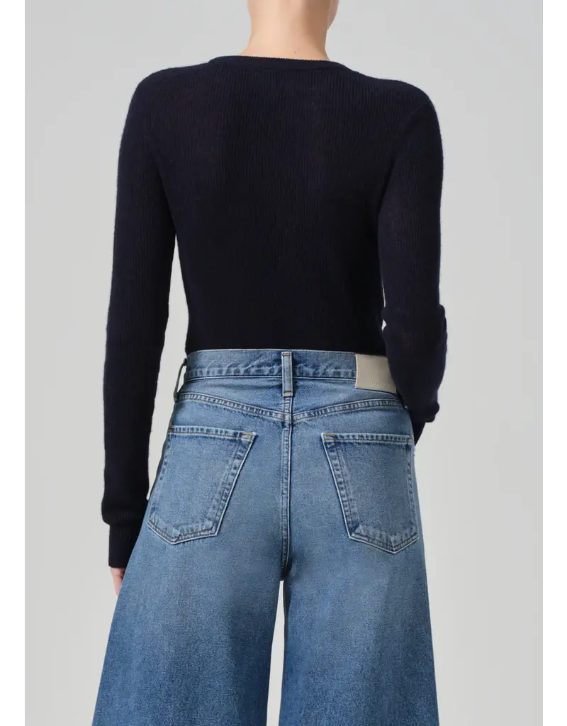 CITIZENS OF HUMANITY ALESSIA CREWNECK SWEATER IN NAVY