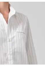 CITIZENS OF HUMANITY FINO CROPPED SHIRT IN CLOVE STRIPE
