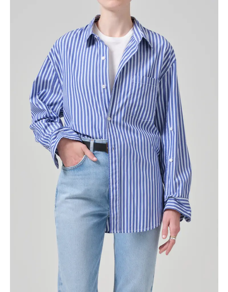 CITIZENS OF HUMANITY KAYLA SHIRT IN MESA STRIPE
