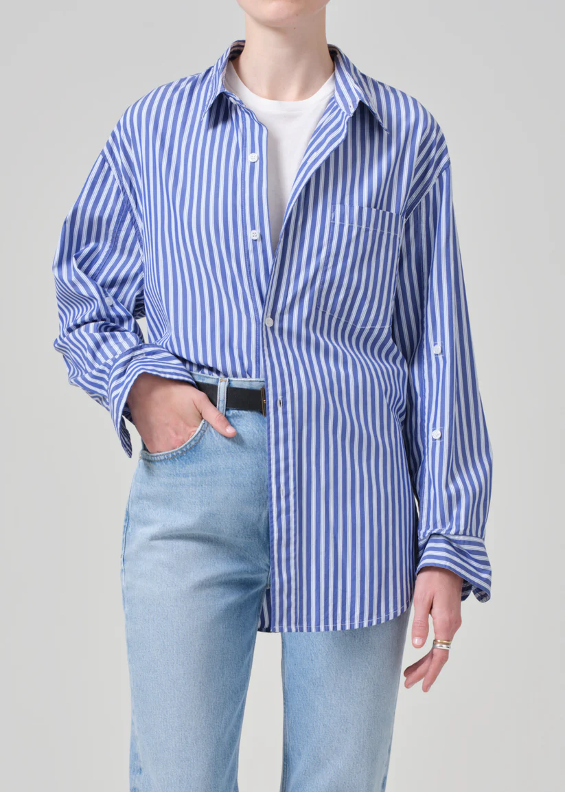 CITIZENS OF HUMANITY KAYLA SHIRT IN MESA STRIPE