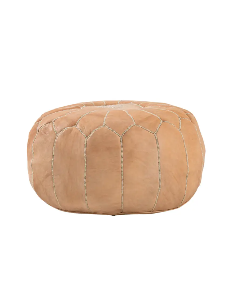 HANDMADE MORROCAN STUFFED LEATHER POUF