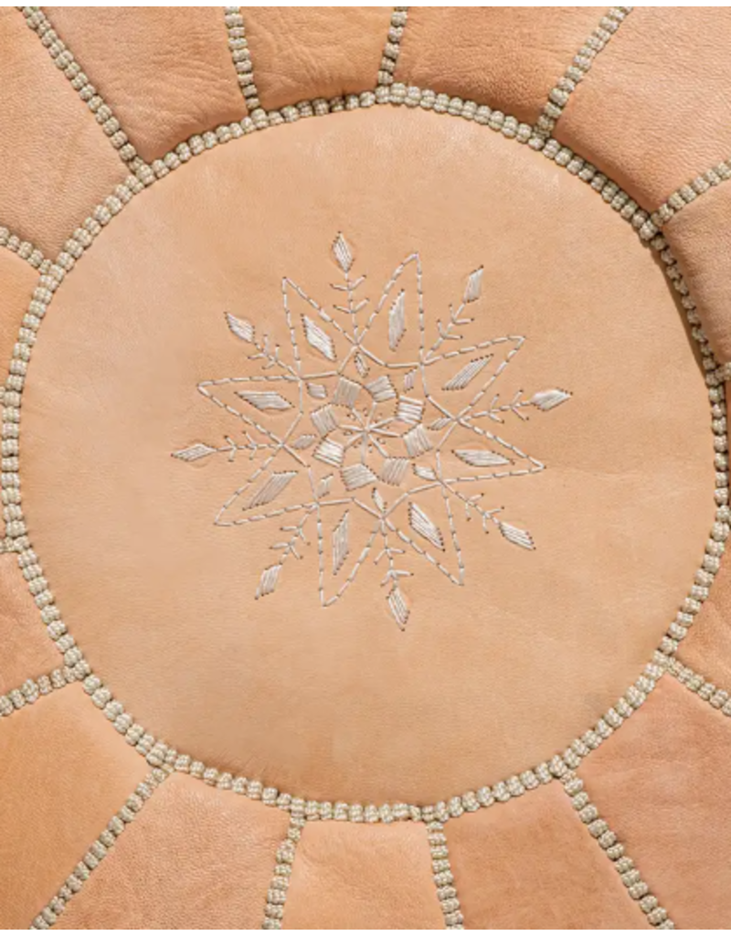 HANDMADE MORROCAN STUFFED LEATHER POUF