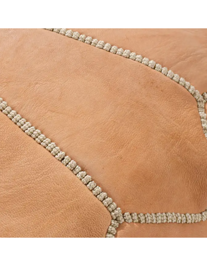 HANDMADE MORROCAN STUFFED LEATHER POUF