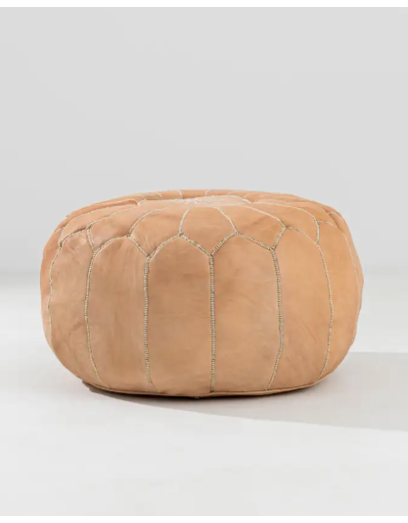 HANDMADE MORROCAN STUFFED LEATHER POUF