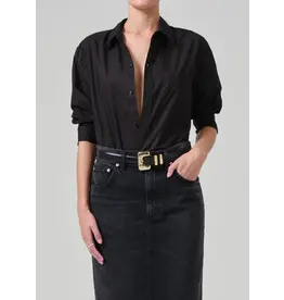 CITIZENS OF HUMANITY KAYLA SHRUNKEN SHIRT IN BLACK