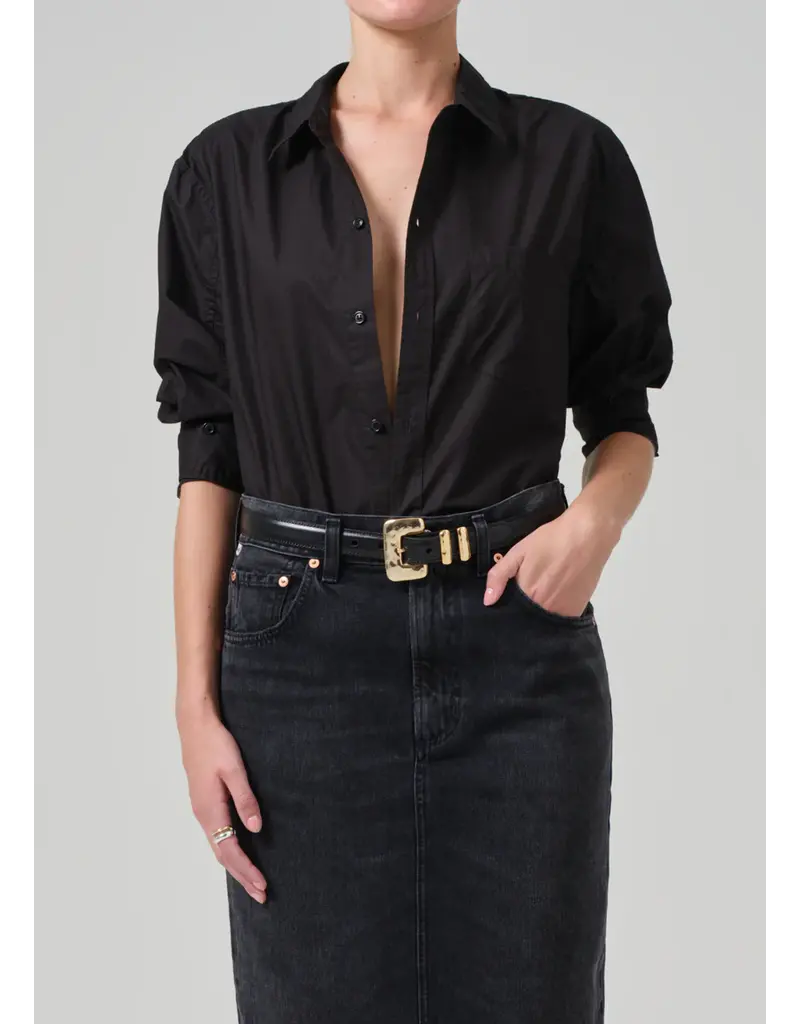 CITIZENS OF HUMANITY KAYLA SHRUNKEN SHIRT IN BLACK