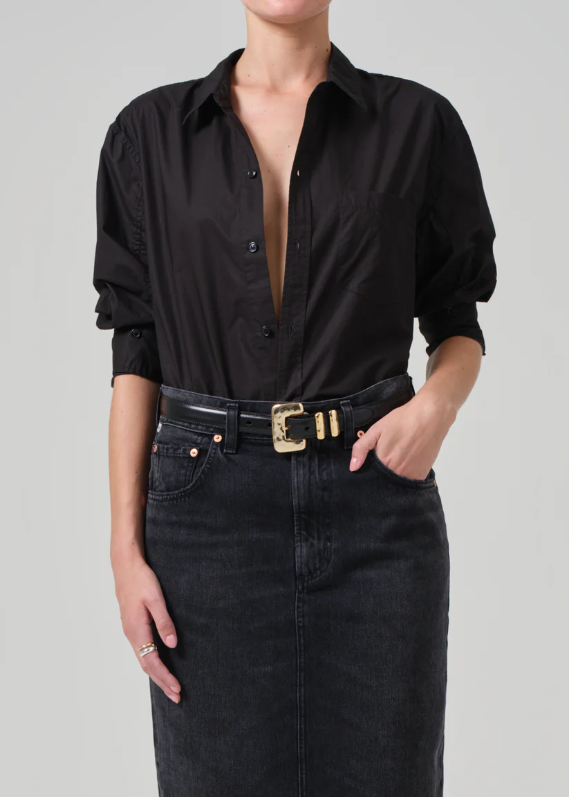 CITIZENS OF HUMANITY KAYLA SHRUNKEN SHIRT IN BLACK