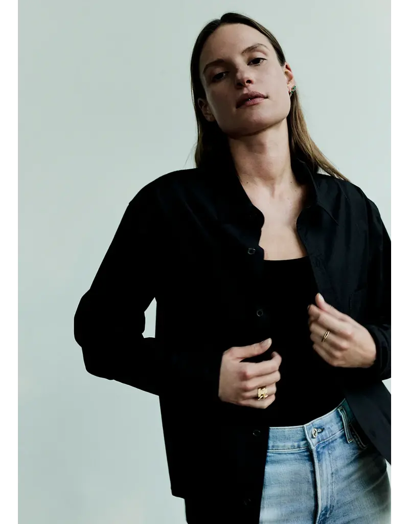 CITIZENS OF HUMANITY KAYLA SHRUNKEN SHIRT IN BLACK