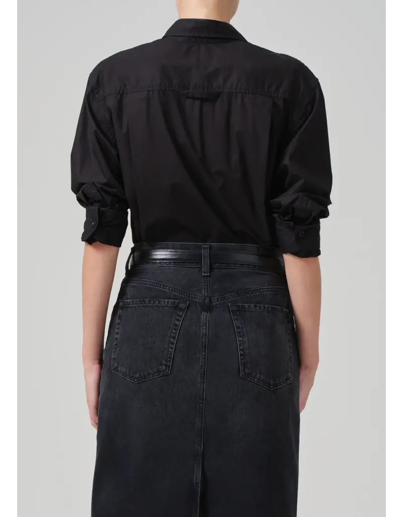 CITIZENS OF HUMANITY KAYLA SHRUNKEN SHIRT IN BLACK