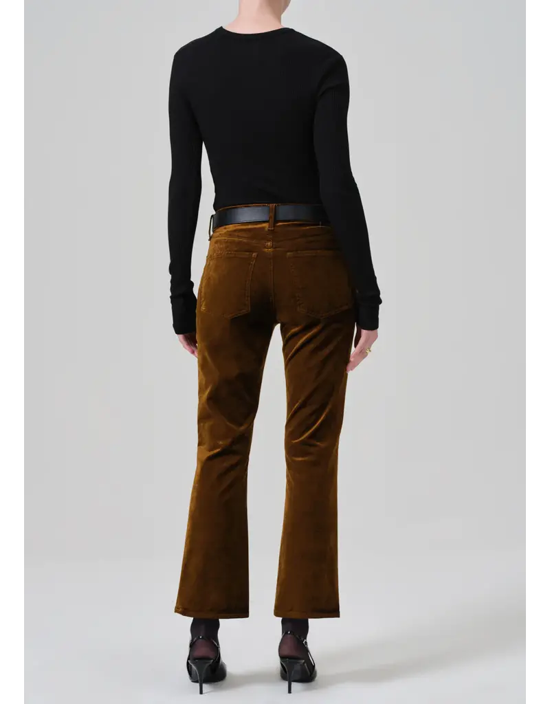 CITIZENS OF HUMANITY ISOLA CROPPED VELVET TROUSER IN GOLDEN