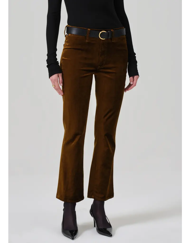 CITIZENS OF HUMANITY ISOLA CROPPED VELVET TROUSER IN GOLDEN