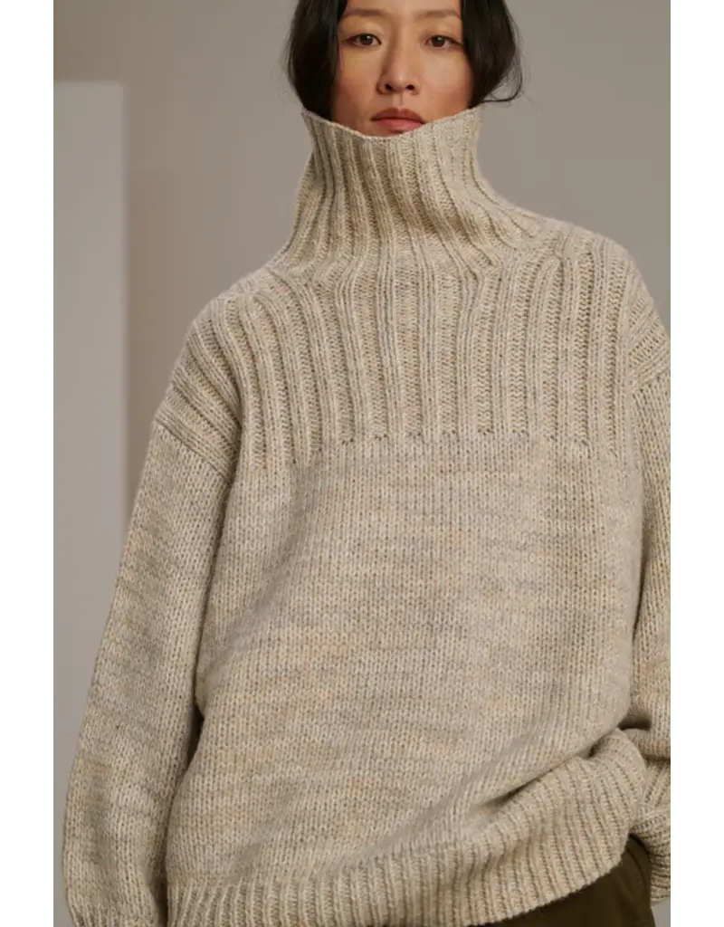 SOEUR BASQUE SWEATER IN GRIS + ECRU