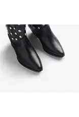 FREDA SALVADOR LORETTA WESTERN BOOT IN BLACK CALF WITH STUDS