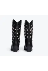 FREDA SALVADOR LORETTA WESTERN BOOT IN BLACK CALF WITH STUDS