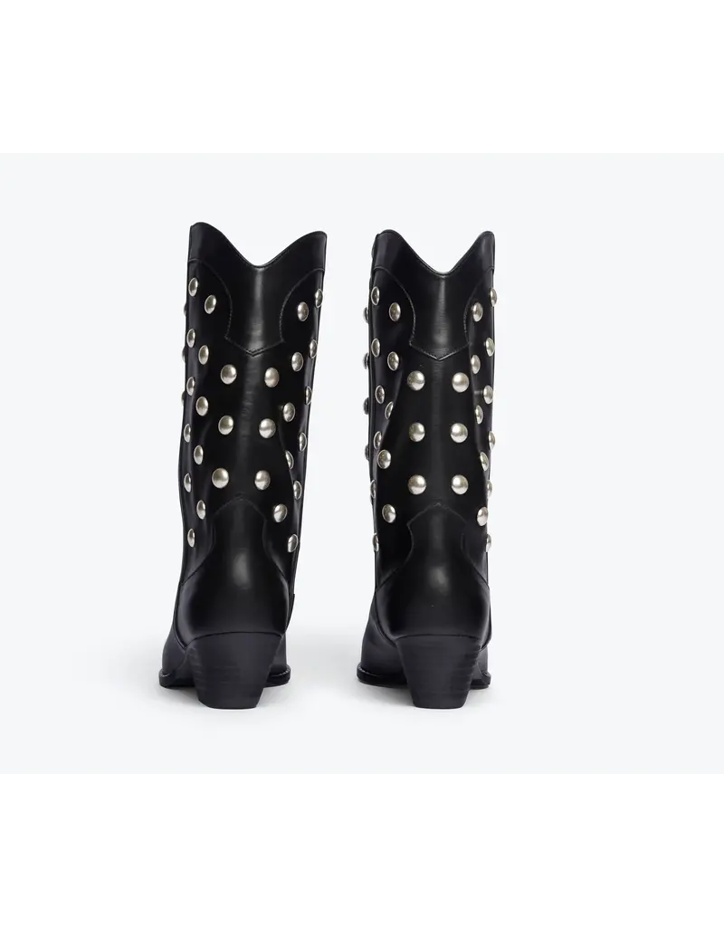FREDA SALVADOR LORETTA WESTERN BOOT IN BLACK CALF WITH STUDS