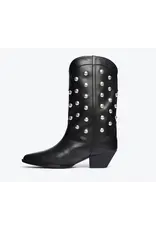FREDA SALVADOR LORETTA WESTERN BOOT IN BLACK CALF WITH STUDS