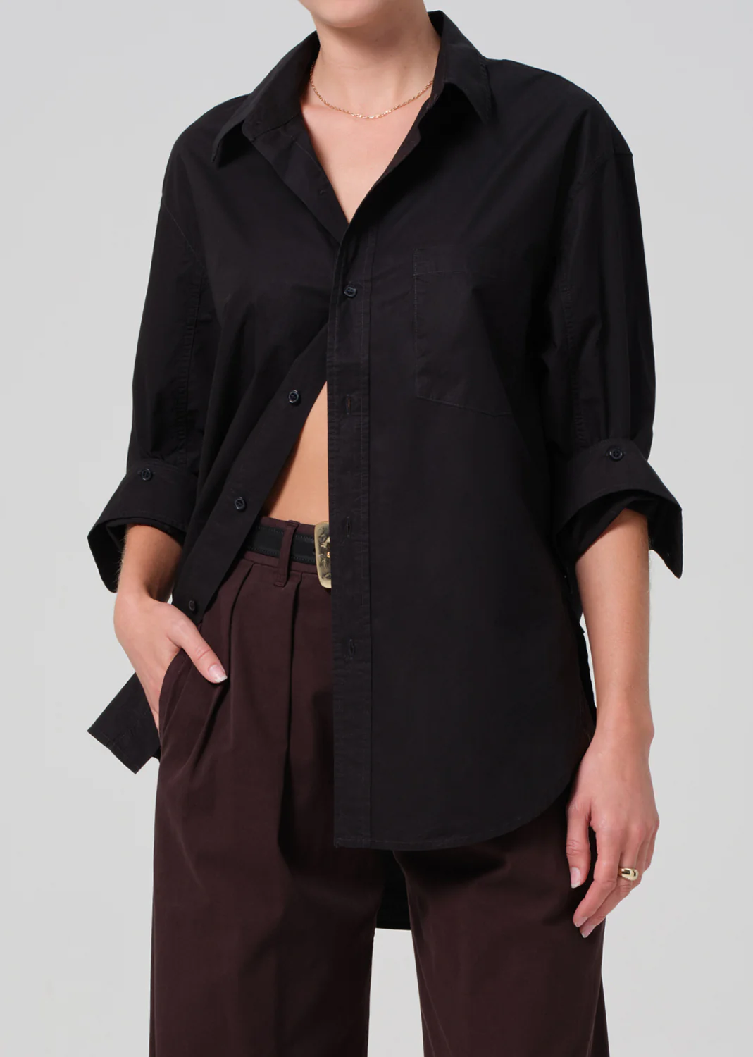CITIZENS OF HUMANITY KAYLA SHIRT IN BLACK