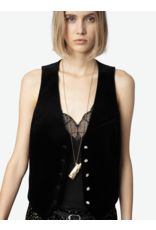 EMAUX VELVET VEST IN BLACK