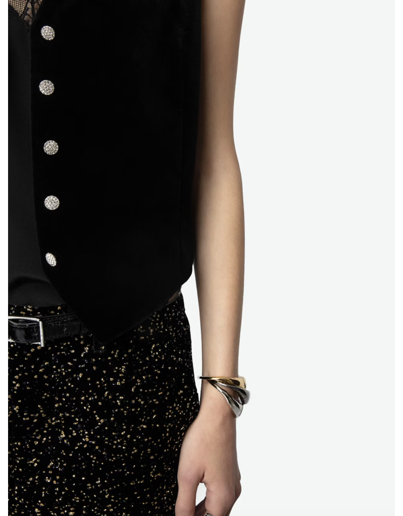 EMAUX VELVET VEST IN BLACK