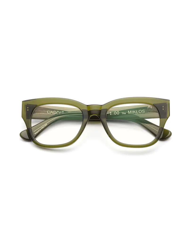 CADDIS CO. MIKLOS READING GLASSES IN HERITAGE GREEN