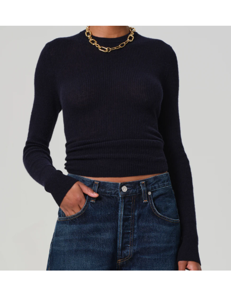 CITIZENS OF HUMANITY ALESSIA CREWNECK SWEATER IN NAVY