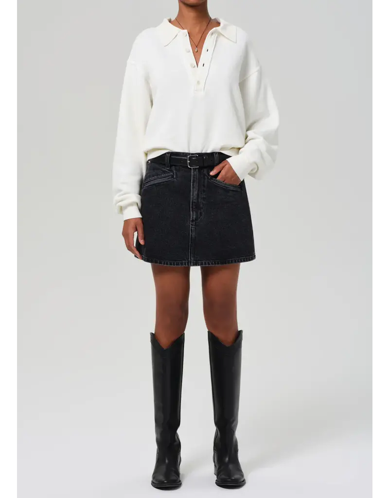 CITIZENS OF HUMANITY BRITA MINI SKIRT IN METEORITE