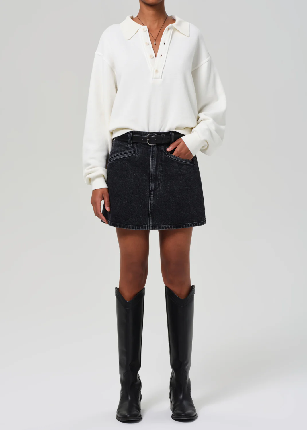 CITIZENS OF HUMANITY BRITA MINI SKIRT IN METEORITE