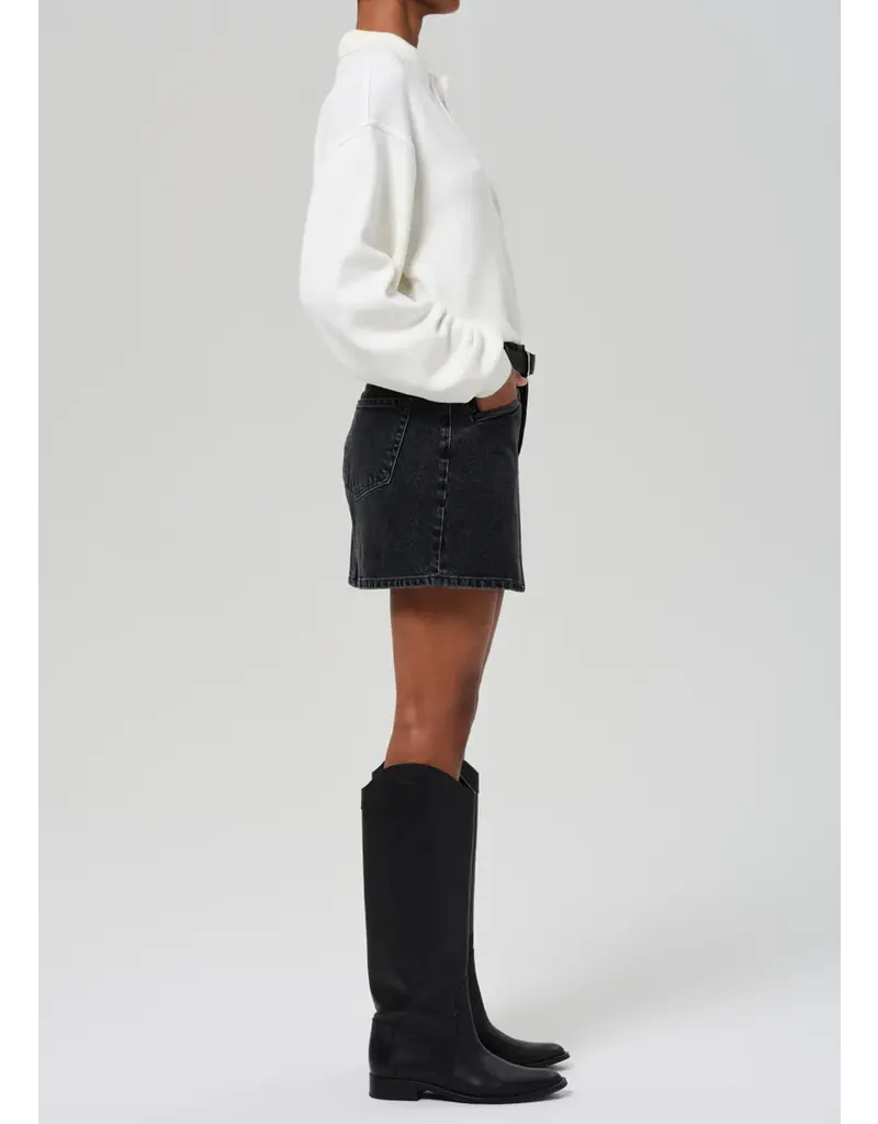 CITIZENS OF HUMANITY BRITA MINI SKIRT IN METEORITE