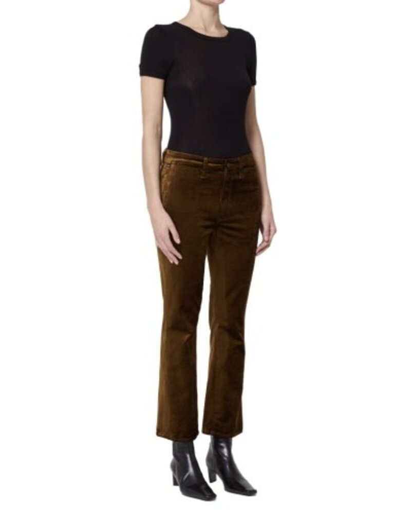 CITIZENS OF HUMANITY ISOLA CROPPED VELVET TROUSER IN GOLDEN