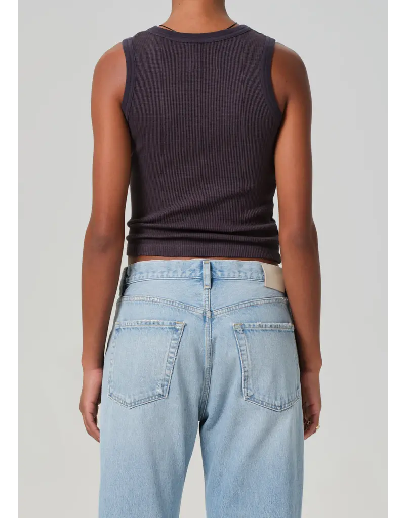 CITIZENS OF HUMANITY INEZ WAFFLE TANK IN CHARCOAL